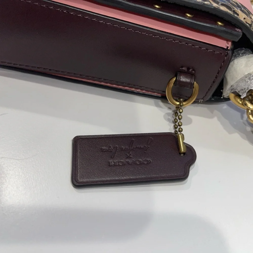 Coach X Jennifer Lopez Hutton Shoulder Bag In Colorblock With Snakeskin Detail - Picture 4 of 14